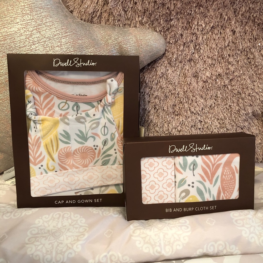 Cap and Gown Set /Bib and Burp Cloth Set